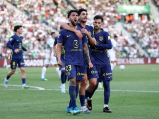 Atlético Madrid se fue al descanso empatando 2 a 2 con gritos argentinos. Nico González metió un doblete ante Elche y fueron dos golazos