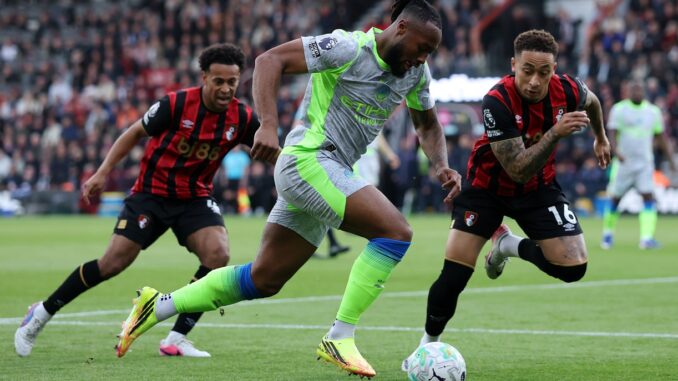 Fue 1 a 1 con goles de Eli Junior Kroupi y Erling Haaland. Manchester City empató con Bournemouth y consagró al Arsenal