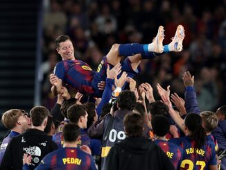 Lewandowski se despidió con gol de Barcelona