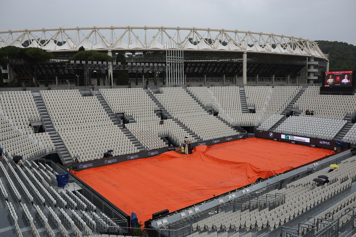 Jornada demorada en el ATP 1000 de Roma por las lluvias