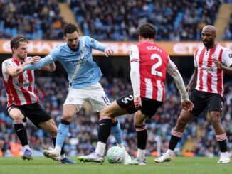 Fue 3 a 0 para los Citizens con goles de Doku y Haaland. Manchester City le ganó a Brentford y sigue peleando arriba