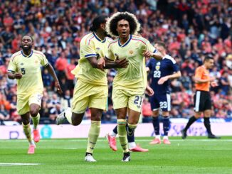 Los caribeños jugaron un amistoso en Hampden Park este sábado. Curazao estrenó su camiseta para la Copa del Mundo ante Escocia