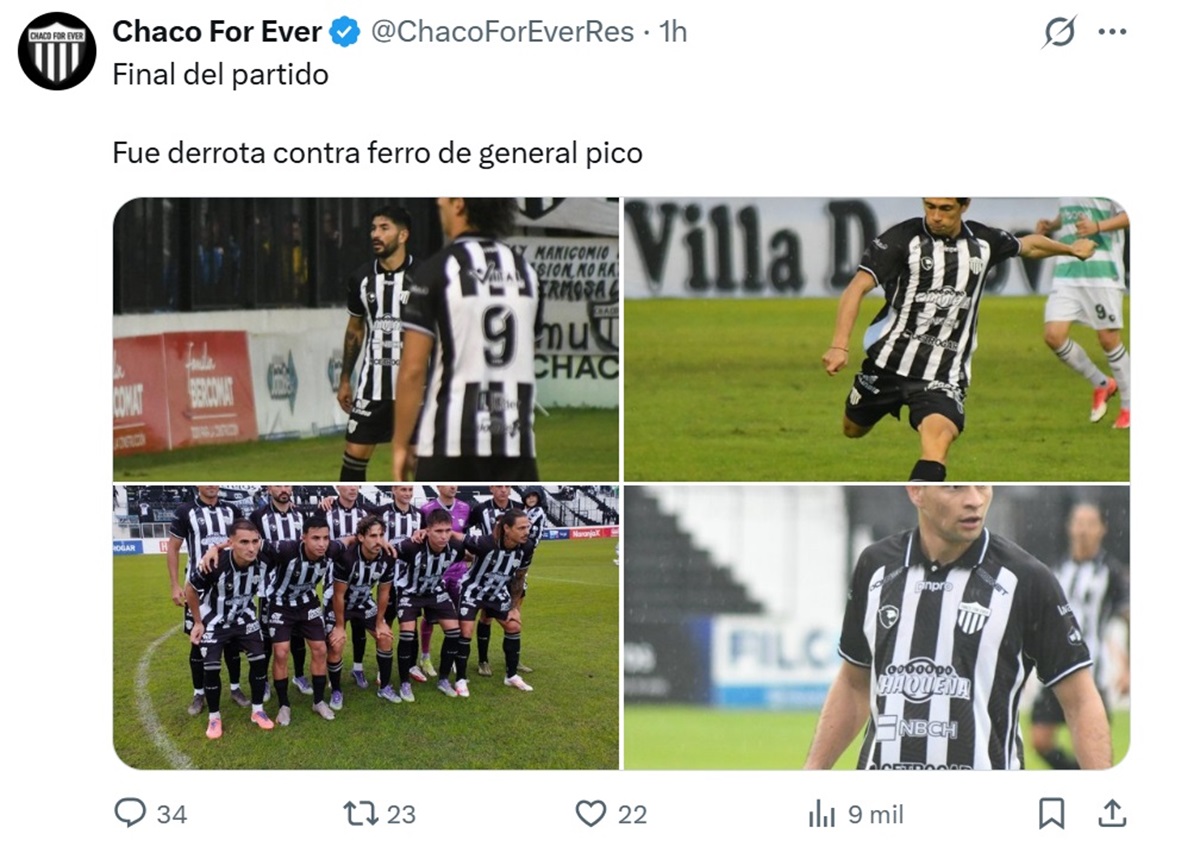 Chaco For Ever se la «picó» a Ferro en redes sociales