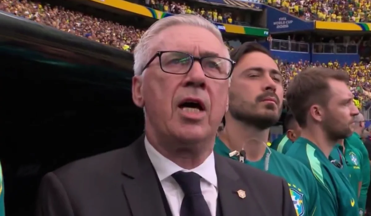 Carlo Ancelotti volvió a cantar el himno de Brasil en el Mundial 2026