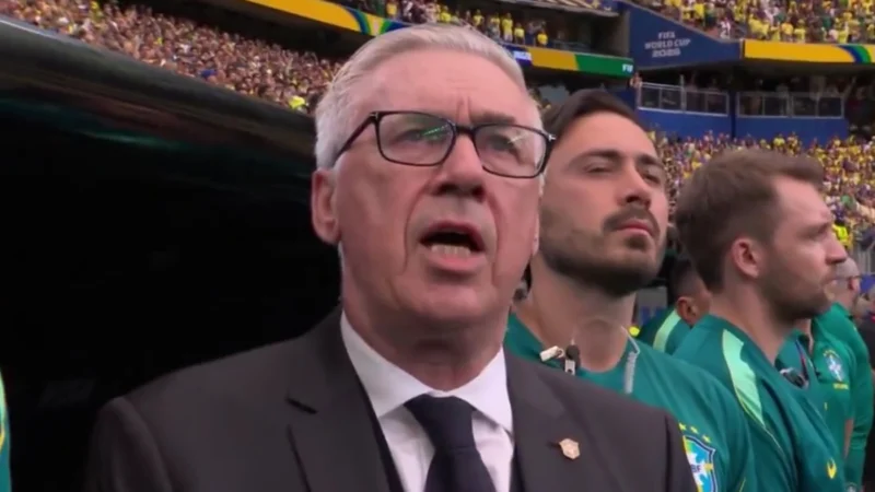 Carlo Ancelotti volvió a cantar el himno de Brasil en el Mundial 2026