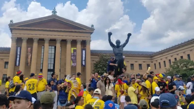 Ecuador copó la estatua de Rocky e hizo una fiesta en el Museo de Arte de Filadelfia