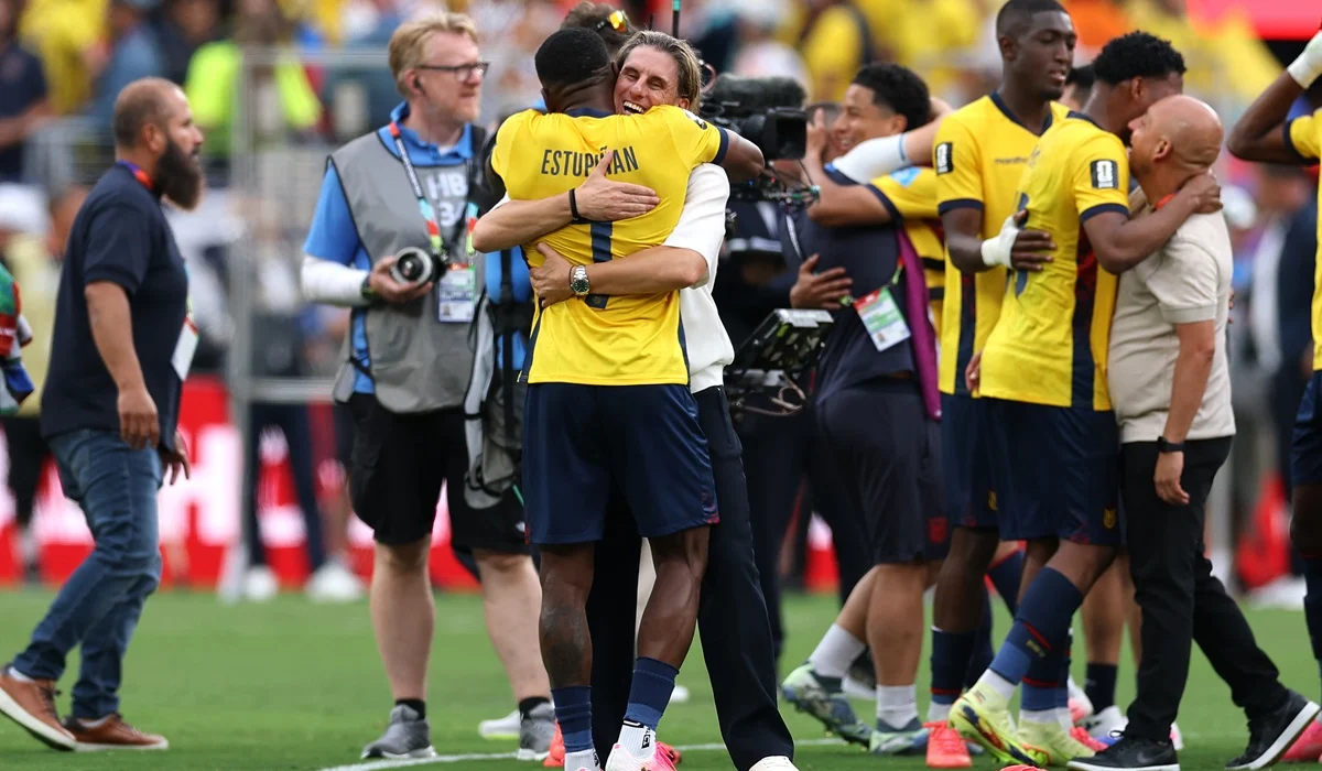 El loco festejo de Beccacece tras el triunfo de Ecuador ante Alemania