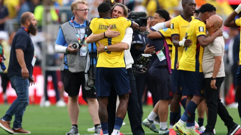 El loco festejo de Beccacece tras el triunfo de Ecuador ante Alemania