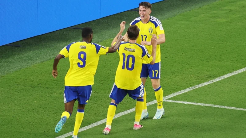 Suecia mostró su poder de fuego: goleó 5-1 a Túnez y lidera el Grupo F del Mundial 2026
