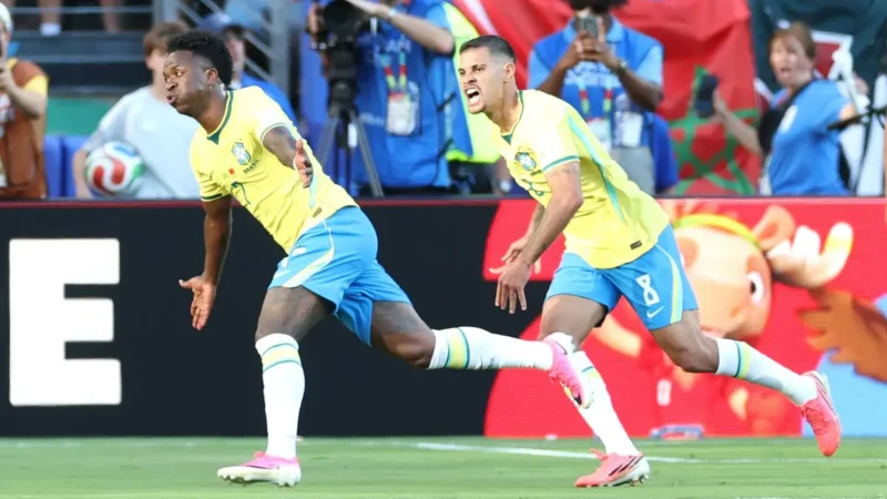 Vinicius marcó un golazo ante Marruecos en su partido 50 con Brasil: lleva diez con la Selección
