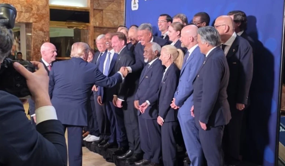Donald Trump y Chiqui Tapia se saludaron en evento FIFA realizado en Nueva York