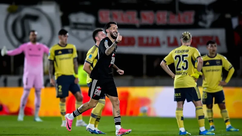 Riestra sorprendió a Boca con gol de Braian Sánchez en el inicio con dos cabezazos en el área