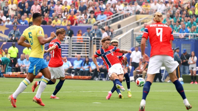 Noruega sorprendía a Brasil, pero fue anulado el gol de Berg