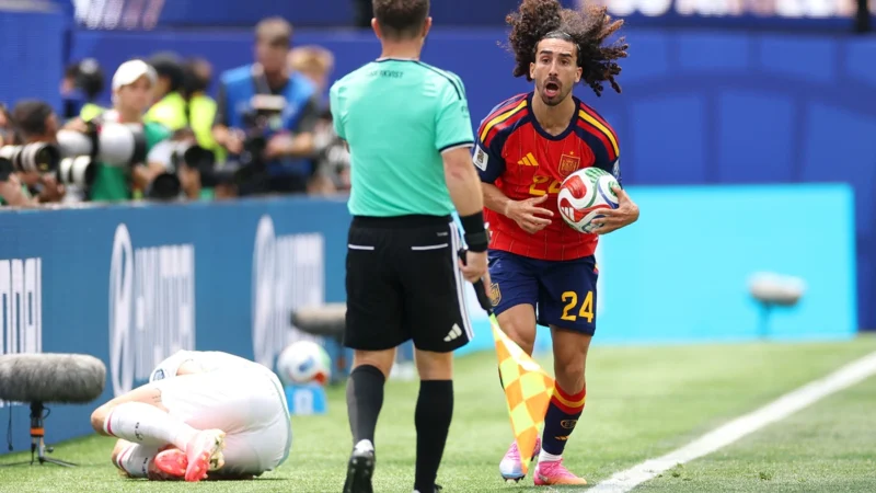 Polémica total por el gol anulado en España – Austria a Marc Cucurella