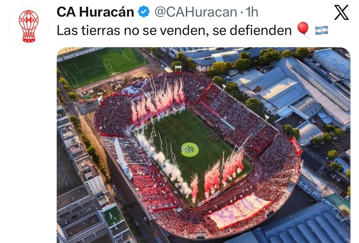 Huracán publicó sobre la Ley de Tierras y calentó el clásico