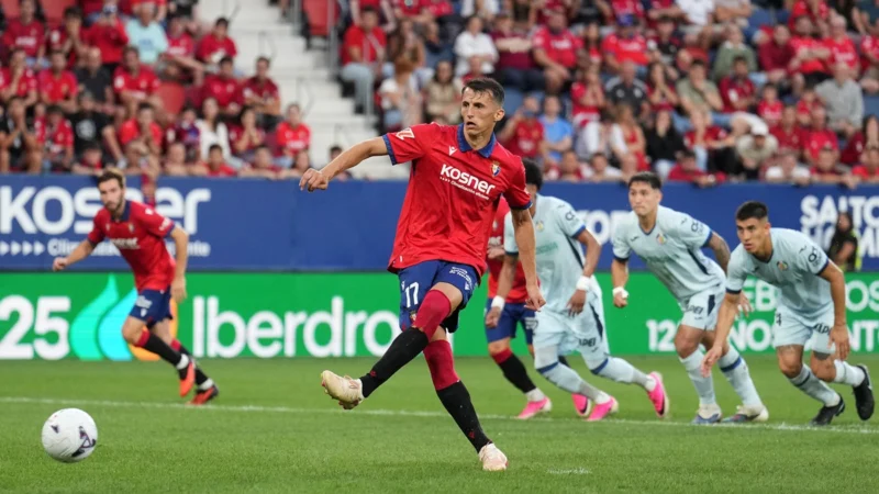 Osasuna le ganó a Getafe por Budimir, Herrera y el VAR