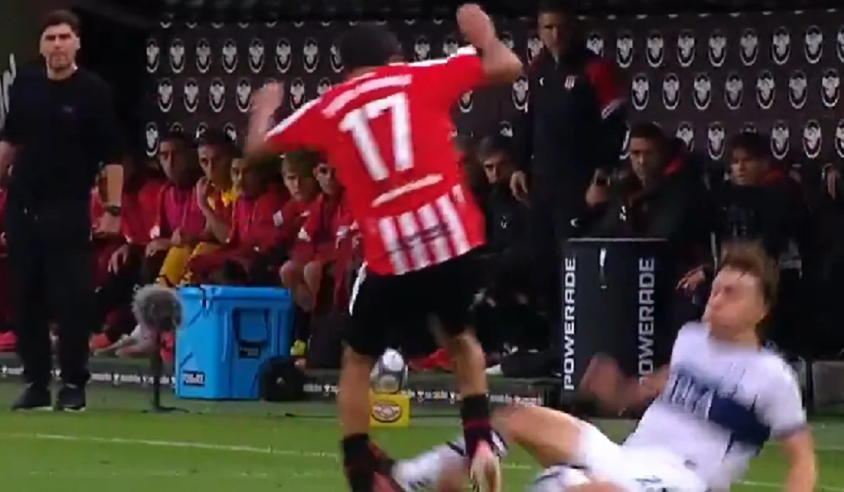 Steimbach fue expulsado en Gimnasia por una dura patada a Tobio Burgos
