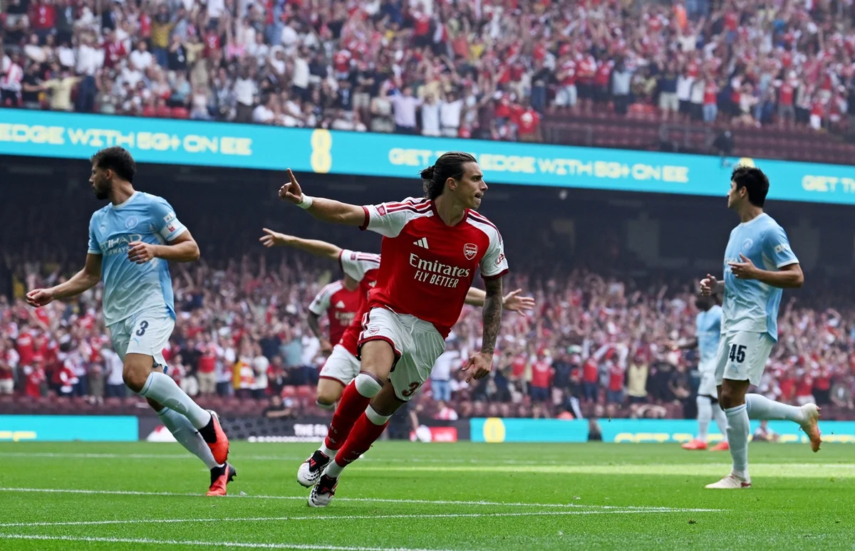 Arsenal necesitó un minuto para abrir la Community Shield ante Manchester City