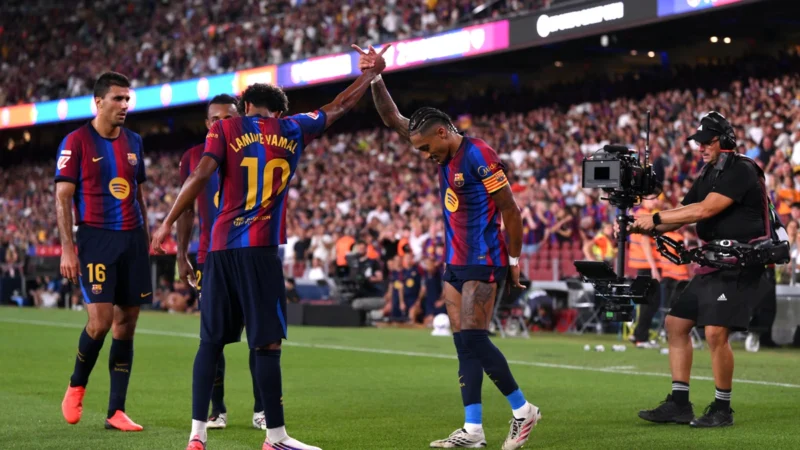 Barcelona goleó 5-2 a Rayo Vallecano y lidera con puntaje perfecto junto a Real Madrid