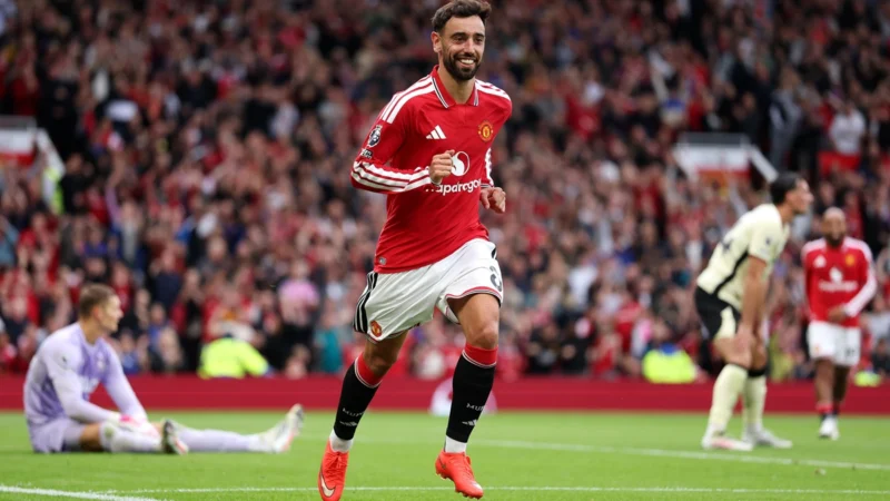 Manchester United bailó al Ipswich con hat-trick de Bruno Fernandes
