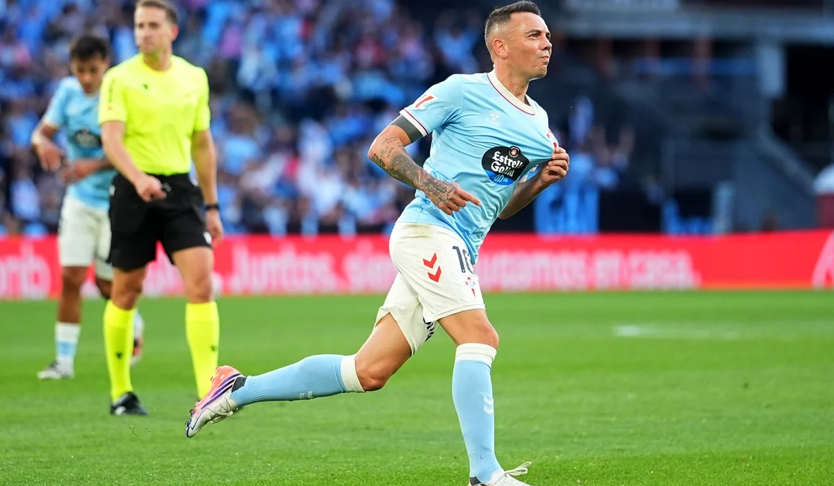 Iago Aspas convirtió para Celta de Vigo y lleva 19 temporadas consecutivas marcando en el Fútbol Europeo