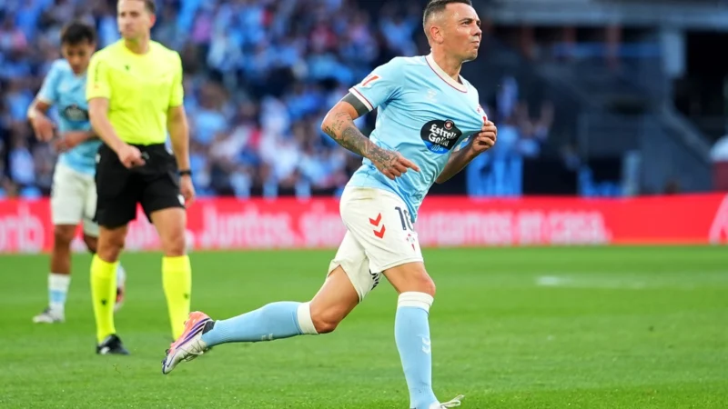 Iago Aspas convirtió para Celta de Vigo y lleva 19 temporadas consecutivas marcando en el Fútbol Europeo