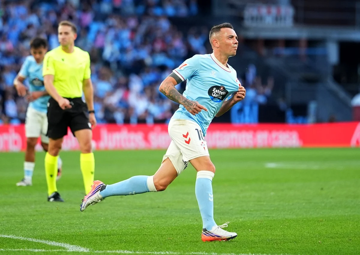 Iago Aspas convirtió para Celta de Vigo y lleva 19 temporadas consecutivas marcando en el Fútbol Europeo