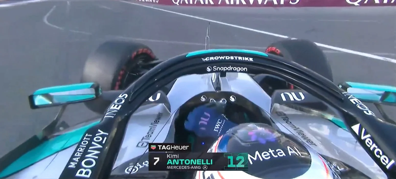 Kimi Antonelli golpeó el muro y se quedó afuera de la clasificación para el GP de Azerbaiyán de F1