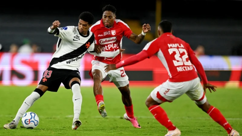 Sin goles para Independiente Santa Fe y Vasco da Gama en su juego de ida