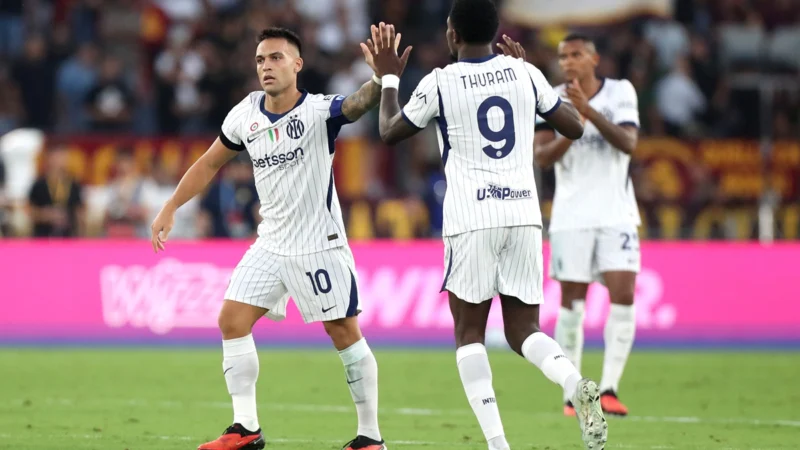 Lautaro Martínez lideró la remontada de Inter en el Olímpico de Roma: 2-2 y ambos líderes