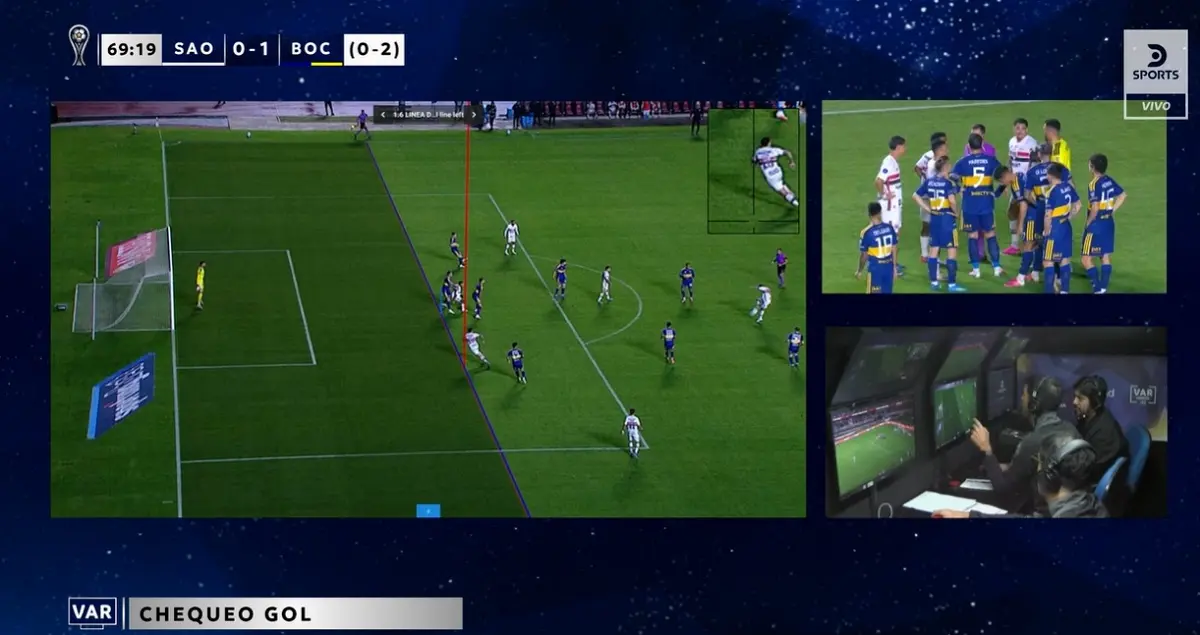 Polémico gol anulado a San Pablo que le da respiro a Boca en el Morumbí