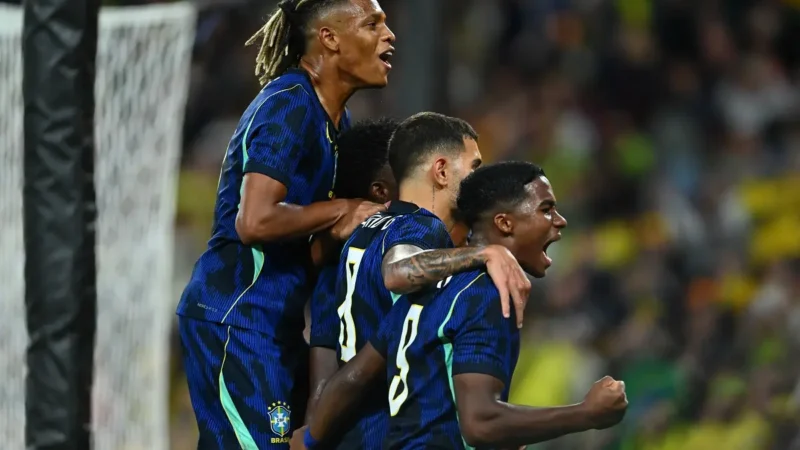 Brasil reaccionó a tiempo y goleó por 4-2 a Australia en su segundo amistoso de la fecha FIFA