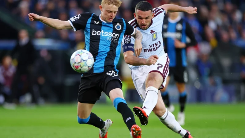 Aston Villa le ganó al Brujas un verdadero partidazo de Champions League