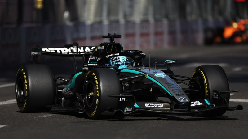 Russell ganó en Baku en una carrera donde Colapinto chocó a Gasly