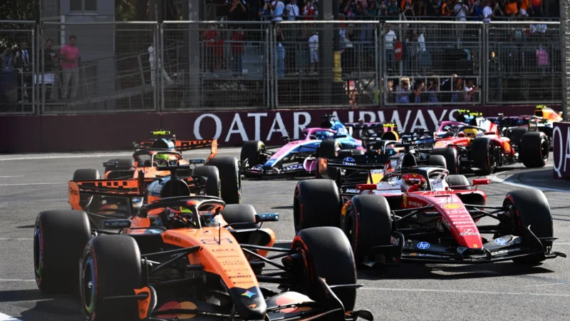 Ferrari perdió posiciones tras una largada prolija en Bakú
