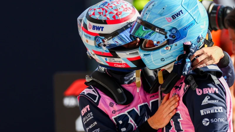 El abrazo de Colapinto y Gasly tras la gran qualy en Monza