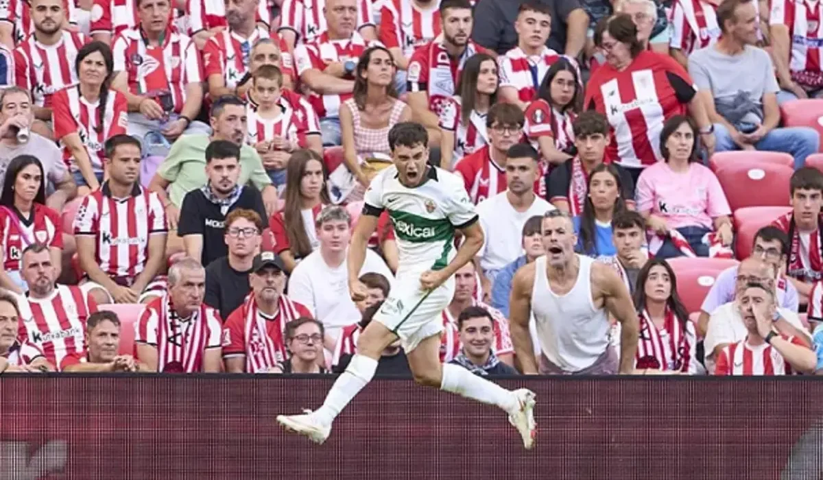 El argentino Facundo Buonanotte festejó su primer gol con Elche ante Athletic Club