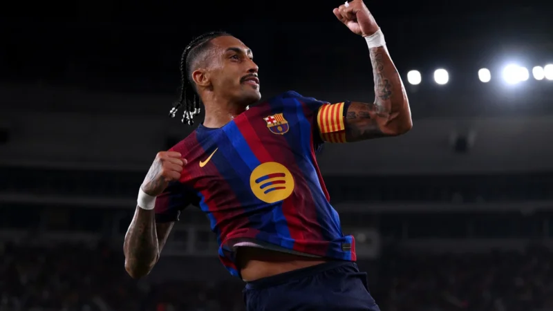 Raphinha marcó para Barcelona y lleva 7 goles en 6 partidos de La Liga
