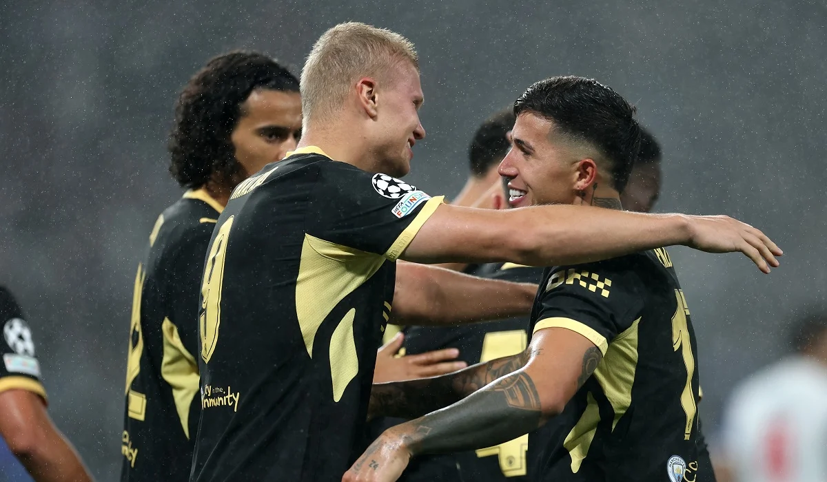 Haaland adelantó a Manchester City en Champions League con asistencia de Enzo Fernández