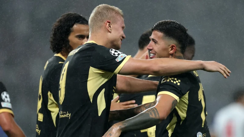 Haaland adelantó a Manchester City en Champions League con asistencia de Enzo Fernández