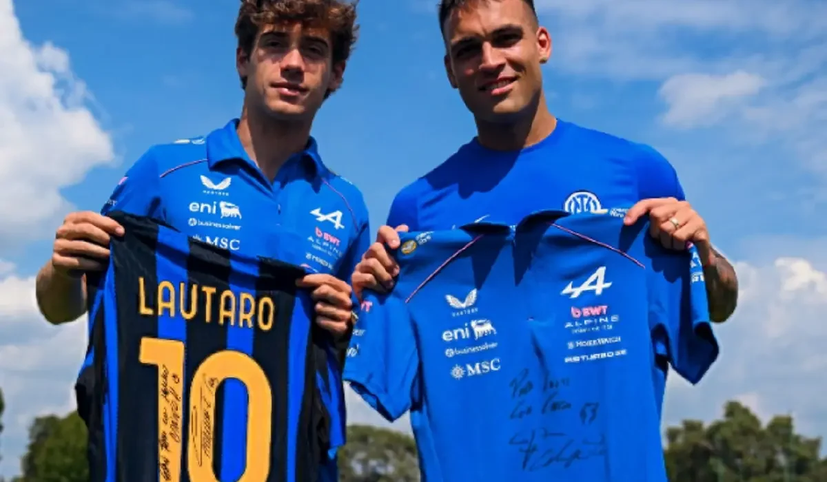 Franco Colapinto visitó a Lautaro Martínez en el Inter en la previa de la Fórmula 1 en Monza
