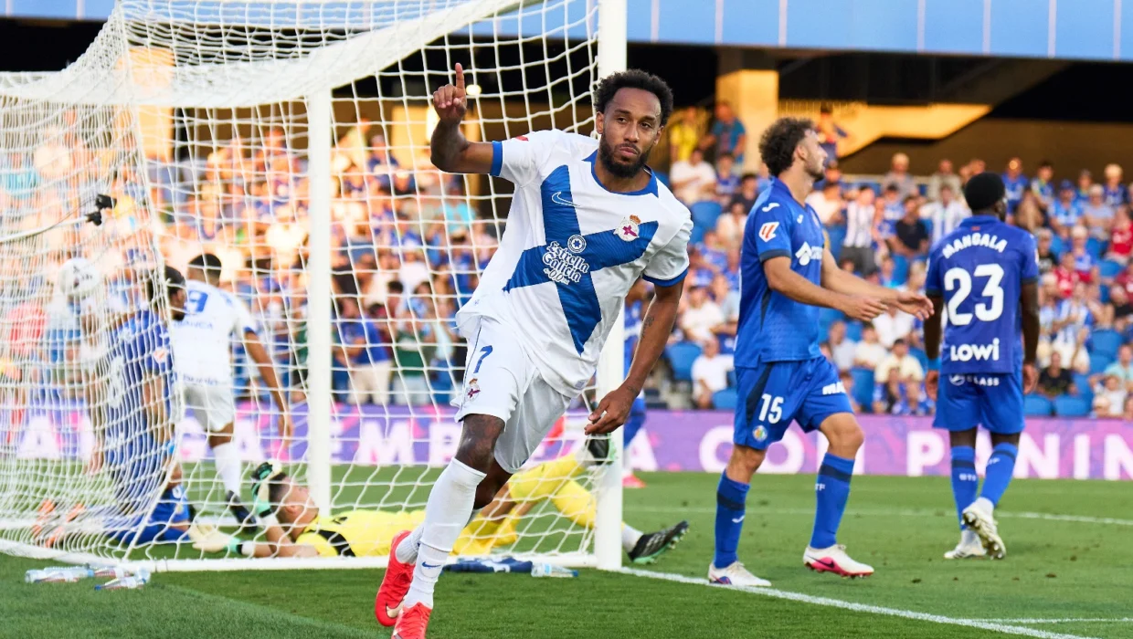 El imparable Aubameyang sentenció el empate de Deportivo ante Getafe