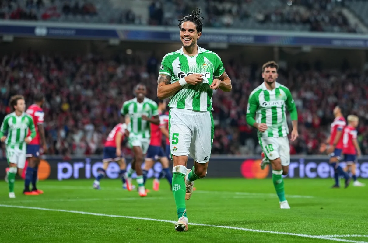 Betis brilló ante Lille y ganó remando de atrás en Champions League