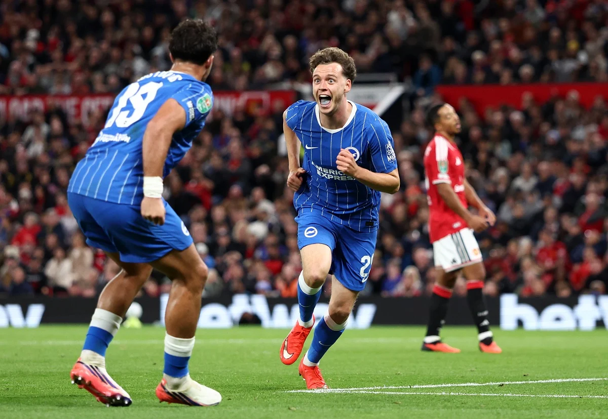 Durísima eliminación de Manchester United en EFL Cup: Brighton remontó dos goles en Old Trafford