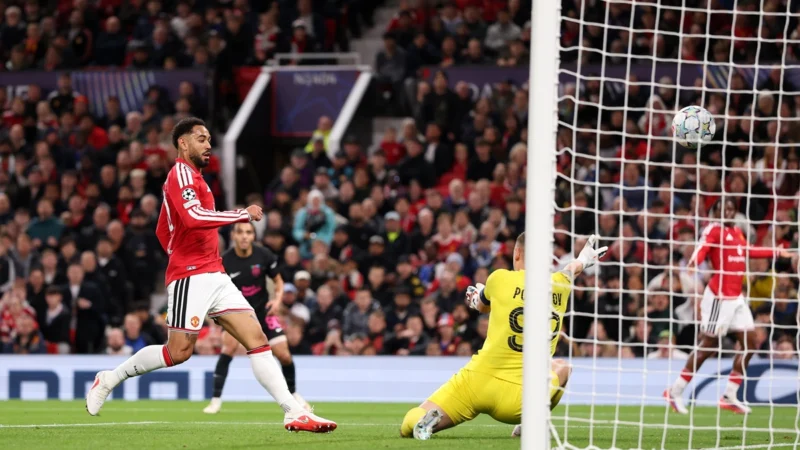 Matheus Cunha convirtió el primer gol de Manchester United por Champions League desde 2023