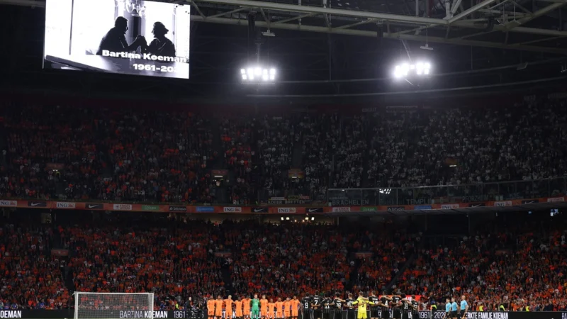 Emotivo minuto de silencio por la esposa de Ronald Koeman en Países Bajos – Alemania