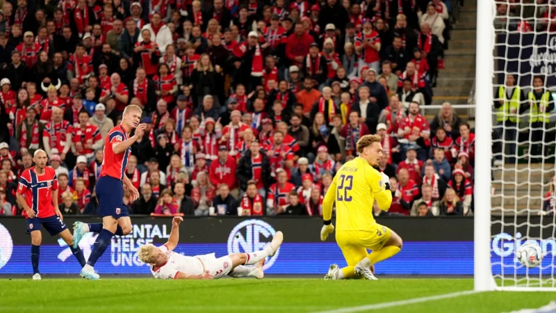 Erling Haaland necesitó 18 minutos para marcar un gol en Noruega – Dinamarca