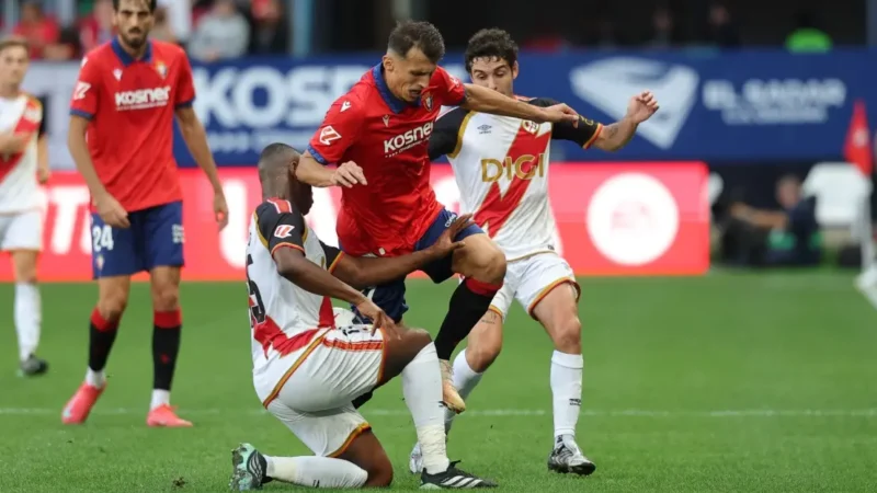 Osasuna y Rayo Vallecano igualaron 1-1: Budimir y Camello, los goleadores