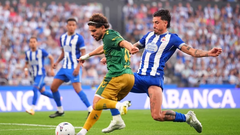 Deportivo La Coruña frenó a Betis con un empate 1 a 1