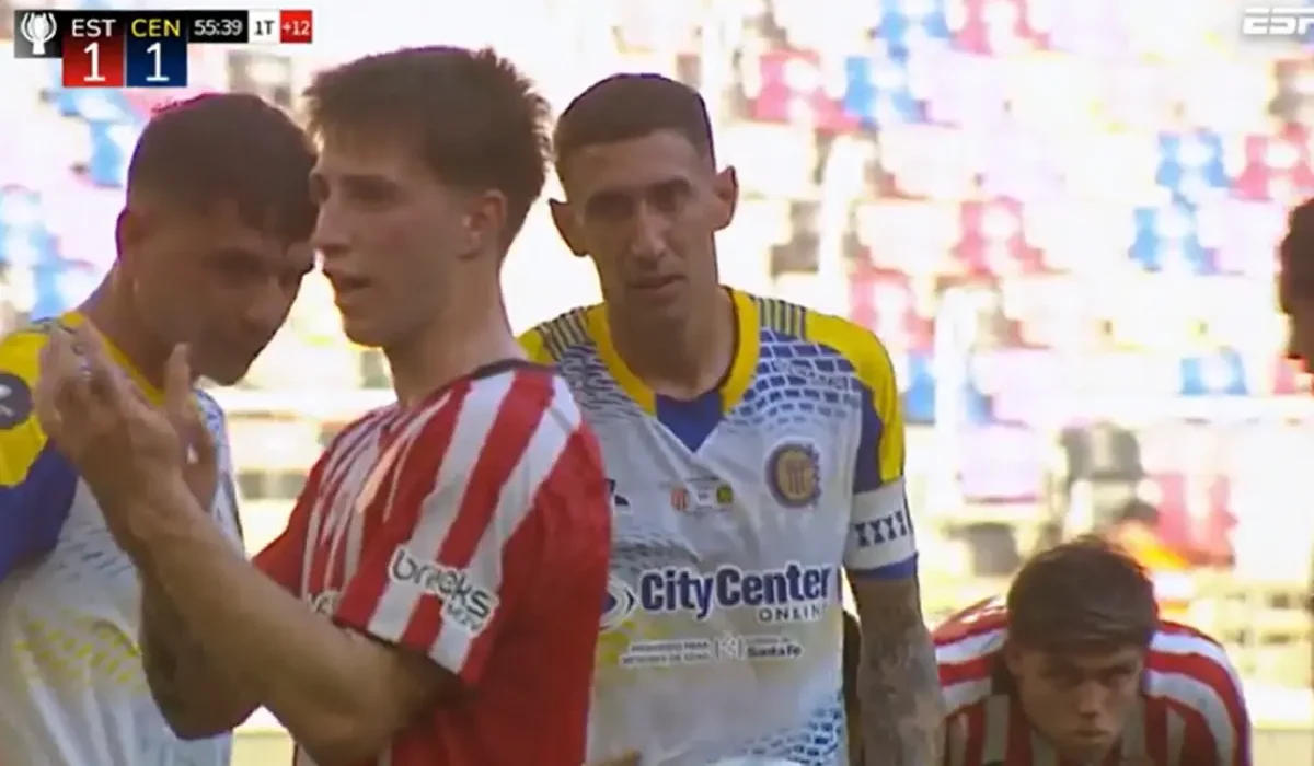 Polémico penal para Rosario Central y Estudiantes estalla: segundo gol de Ángel Di María